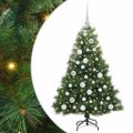 vidaXL Umelý vianočný stromček s 150 LED-i Zelená 120 cm PE a PVC
