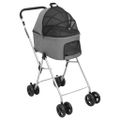 vidaXL 2-vrstvový skladací kočík pre psa sivý 83x48x97cm oxford. látka