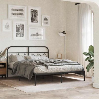 vidaXL Kovové náhradné čelo postele čierne 137 cm