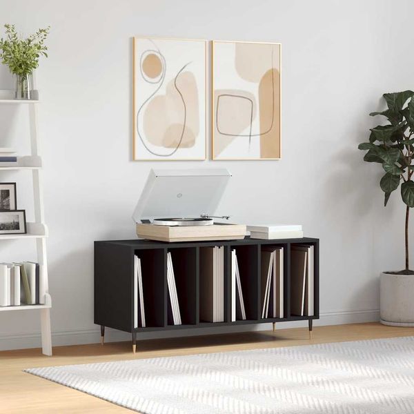 vidaXL Skrinka na platne čierna 100x38x48 cm kompozitné drevo