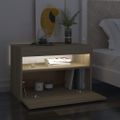 vidaXL Nočný stolík a LED svetlá 2 ks dub sonoma 60x35x40 cm