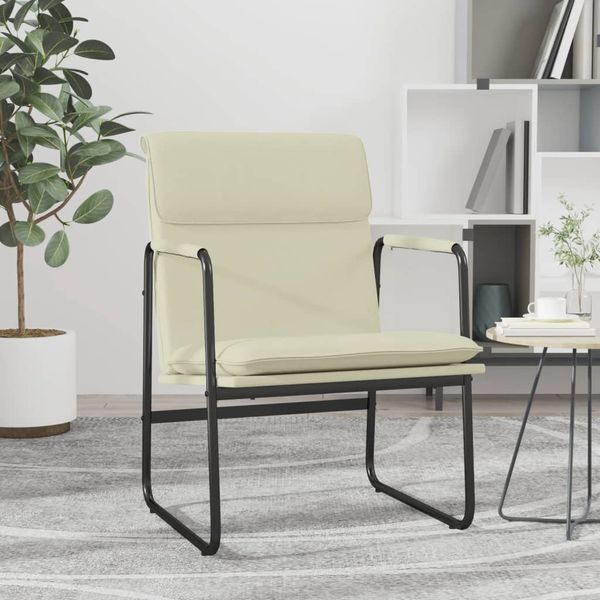 vidaXL Kreslo krémové 55x64x80 cm umelá koža