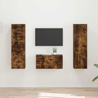 vidaXL Zostava TV skriniek 5 pcs Dymová dub Kompozitné drevo