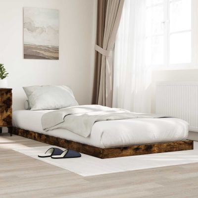vidaXL Posteľový rám Dymová dub 75 x 190 cm Kompozitné drevo