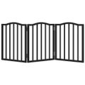 vidaXL Brána pre psa skladacia 3 panely čierna 150 cm topoľové drevo