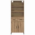 vidaXL Highboard Remeselný dub 69,5 x 34 x 180 cm Kompozitné drevo