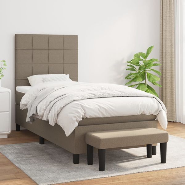 vidaXL Posteľný rám boxsping s matracom sivohnedý 80x200 cm látka