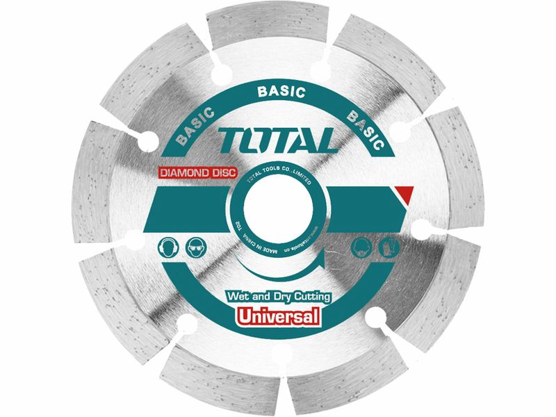 Kotouč diamantový řezný, segmentový, suché i mokré řezání, 115mm TOTAL-TOOLS
