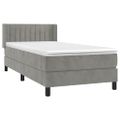 vidaXL Posteľný rám boxsping s matracom bledosivý 80x200 cm zamat