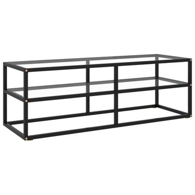vidaXL TV skrinka čierna s priehľadným sklom 120x40x40 cm