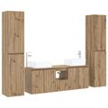 vidaXL Sada kúpeľňového nábytku 5 ks Dub artisan 33 x 34,5 x 160 cm