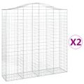 vidaXL Oblúkový gabionový kôš 2 ks 200x50x200/220cm pozinkované železo