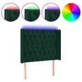vidaXL Čelo postele s LED tmavozelené 103x16x118/128 cm zamat