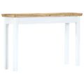 vidaXL Konzolový stolík biely a hnedý 110x35x75 cm masívne mangovníkové drevo