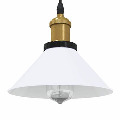 VidaXL Závesná lampa výškovo nastaviteľná E27 lesk biela Ø 22 cm kov