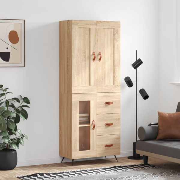 vidaXL Vysoká skrinka dub sonoma 69,5x34x180 cm spracované drevo