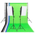vidaXL Sada osvetlenia do fotoštúdia s pozadiami a softboxmi