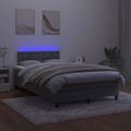 vidaXL Posteľ boxsping s matracom a LED tmavosivá 120x200 cm zamat