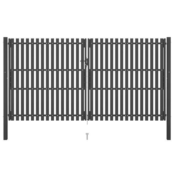 vidaXL Záhradná brána k plotu z ocele 400x200 cm antracitová
