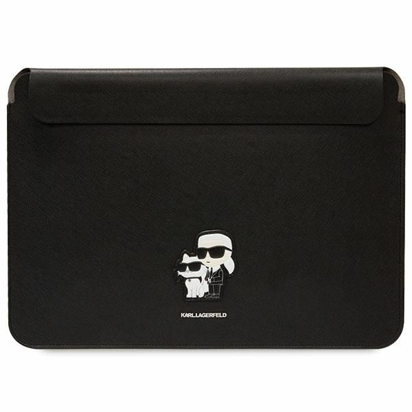 Taška Karl Lagerfeld na notebook 14" KLCS14SAKCPMK čierna Saffiano Karl&Choupette