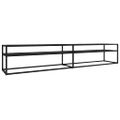 vidaXL TV stolík čierny mramorový 220x40x40,5 cm tvrdené sklo