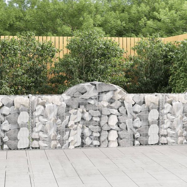 vidaXL Oblúkové gabionové koše 4 ks 200x30x80/100cm pozinkované železo