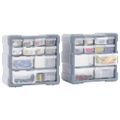 vidaXL Organizéry s 12 zásuvkami 2 ks 26,5x16x26 cm