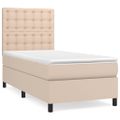 vidaXL Boxspring posteľ s matracom kapučínová 100x200 cm umelá koža