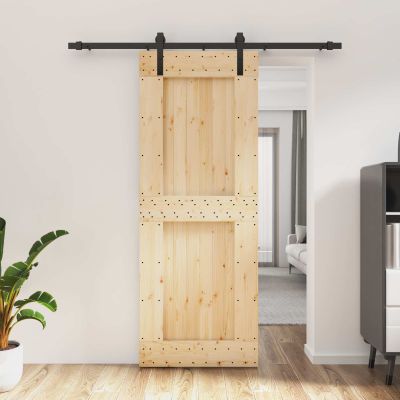 vidaXL Posuvné dvere Prírodná a čierna 80 x 210 cm