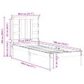 vidaXL Posteľný rám čierny drevený masív 75x190cm malé jednolôžko