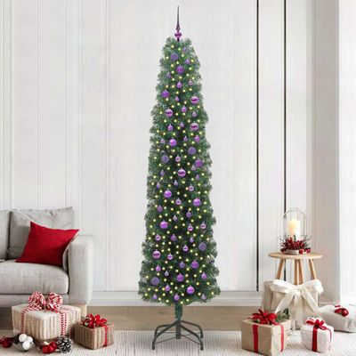 vidaXL Umelý vianočný stromček Zelená 240 cm PVC, oceľ a plast