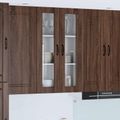 vidaXL Nástenný sklenený kabinet PORTO Hnedý dub 60 x 31 x 100 cm