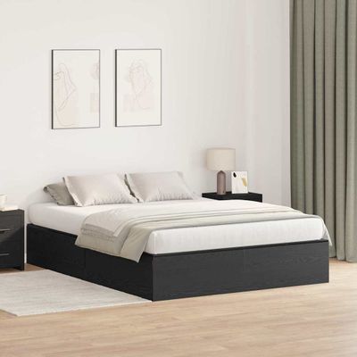 vidaXL Rám postele s úložným prostorem Čierny dub 150 x 200 cm