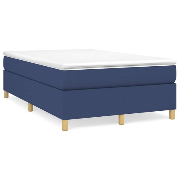 vidaXL Boxspring posteľ s matracom modrá 120x190 cm látka