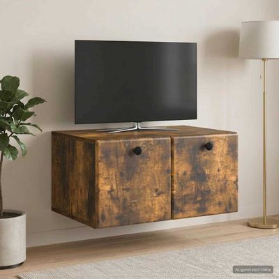 vidaXL Nástenná TV skrinka 59,5 x 41 x 30 cm Dymový dub