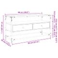 vidaXL TV skrinka sklenená doska sivá sonoma 98x35x51 cm kompoz. drevo