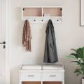 vidaXL Nástenný vešiak SANDNES biela 87x12x35 cm borovicový masív