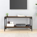 vidaXL TV skrinka hnedý dub 80x33x41 cm spracované drevo a oceľ
