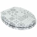 vidaXL Sedenie na toaletu s tichým zatváraním Modro-biely porcelán