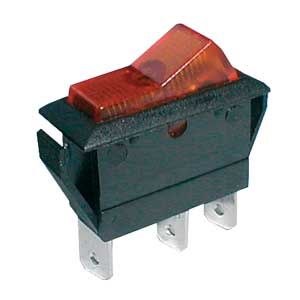 Prepínač kolískový    2pol./3pin  ON-OFF 20A/12VDC pros. žltý