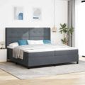 vidaXL Posteľ s pružinovým rámom Tmavo šedá 200 x 200 cm Zamat