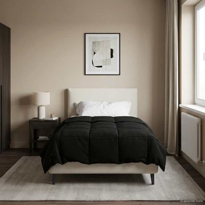 vidaXL Letná prikrývka Šnurovaný Čierny 140 x 220 cm Mikrovlákno