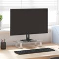 vidaXL Stojan na monitor biely 40x20x8 cm tvrdené sklo a kov