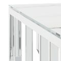 vidaXL Konferenčný stolík strieborný 80x80x40 cm nerezová oceľ a sklo