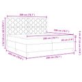 vidaXL Posteľ s pružinovým rámom s LED Tmavo hnedá 200 x 200 cm látka