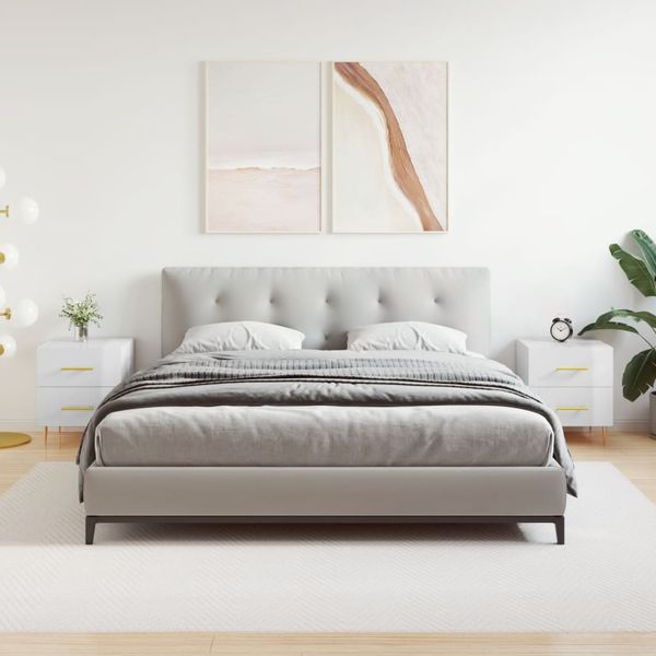 vidaXL Nočné stolíky 2 ks lesklé biele 40x35x47,5 cm kompozitné drevo