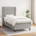 vidaXL Posteľný rám boxsping s matracom bledosivý 80x200 cm látka