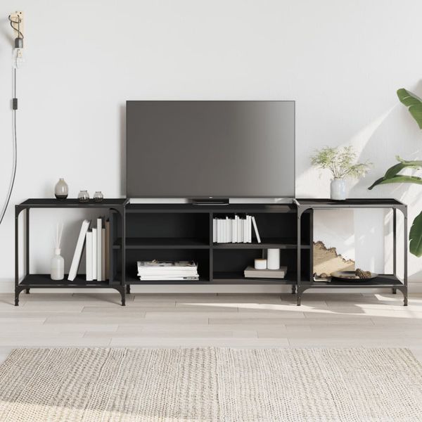 vidaXL TV skrinka čierna 203x37x50 cm kompozitné drevo