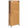 vidaXL Highboard Staré drevo 69,5 x 34 x 180 cm Kompozitné drevo