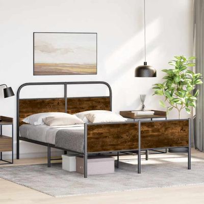 vidaXL Posteľný rám bez matraca 140x200 cm dub sonoma kompozitné drevo